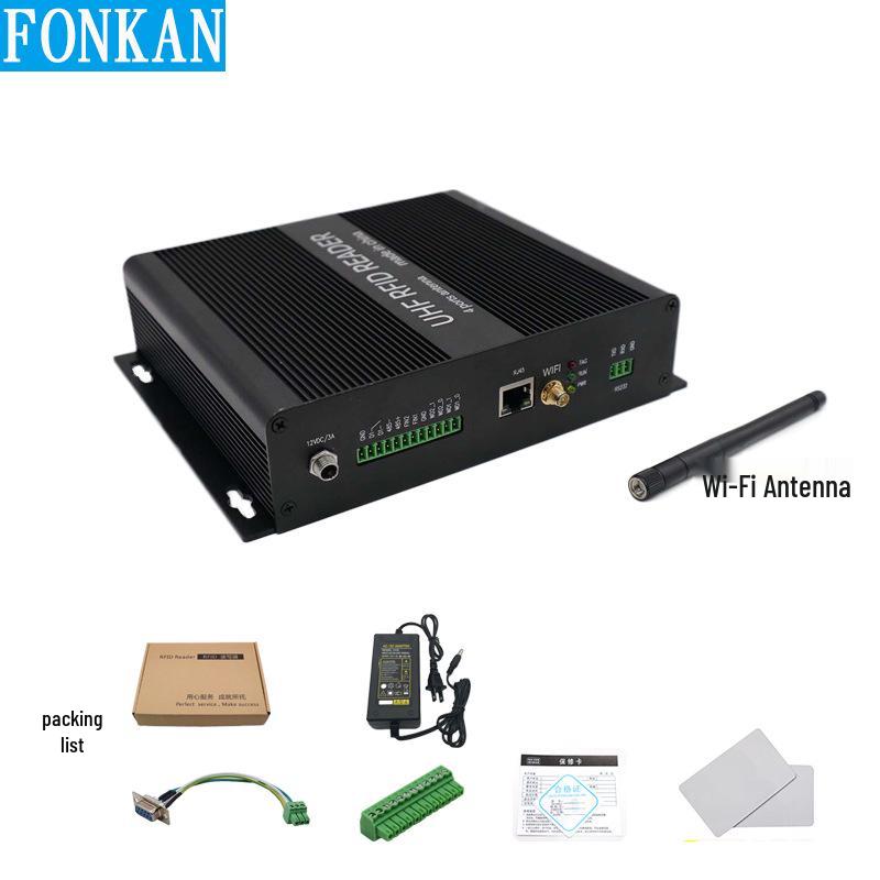 UHF RFID Reader/Writer with WiFi, 4-Channel Multi-Tag Passive RF Reader