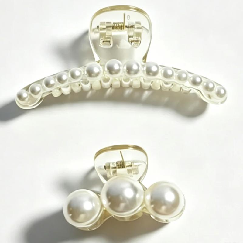 Simple Temperament Pearl Hair Clip for Woman Korean Shark Clip Girl's Ponytail Clip