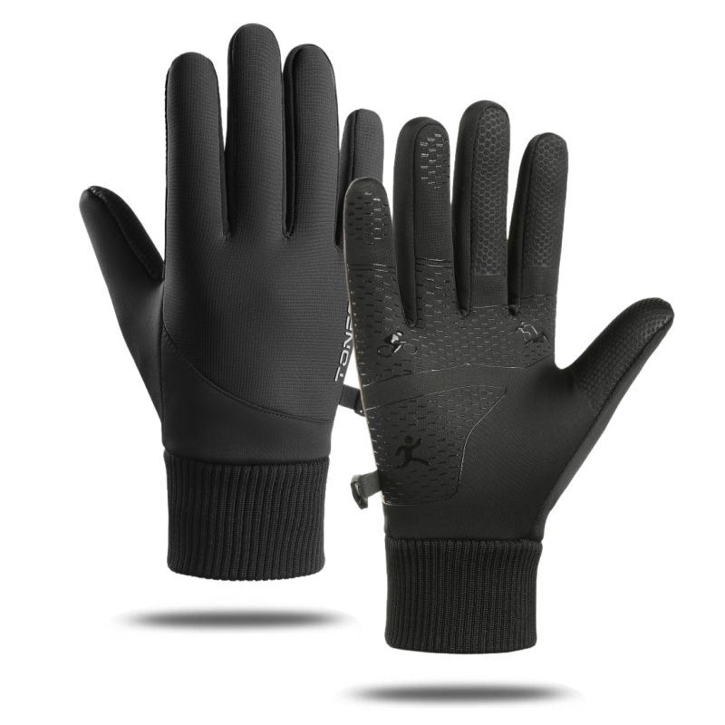 Men's Winter Touchscreen Outdoor Gloves - Velvet Lining, Non-Slip, Waterproof, Windproof for Cycling, Skiing, and Mountaineering.
