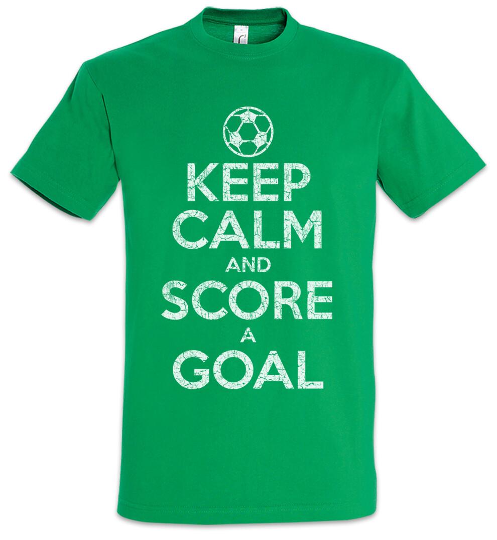 Keep Calm And Score A Goal T-Shirt Mens Womens Tees Top Football Soccer Fun Player Sports Coach S
