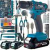 Akkuschrauber Bohrmaschine 2 Ah 21V 2 X AKKU Schlagbohrer HILDA + BITS