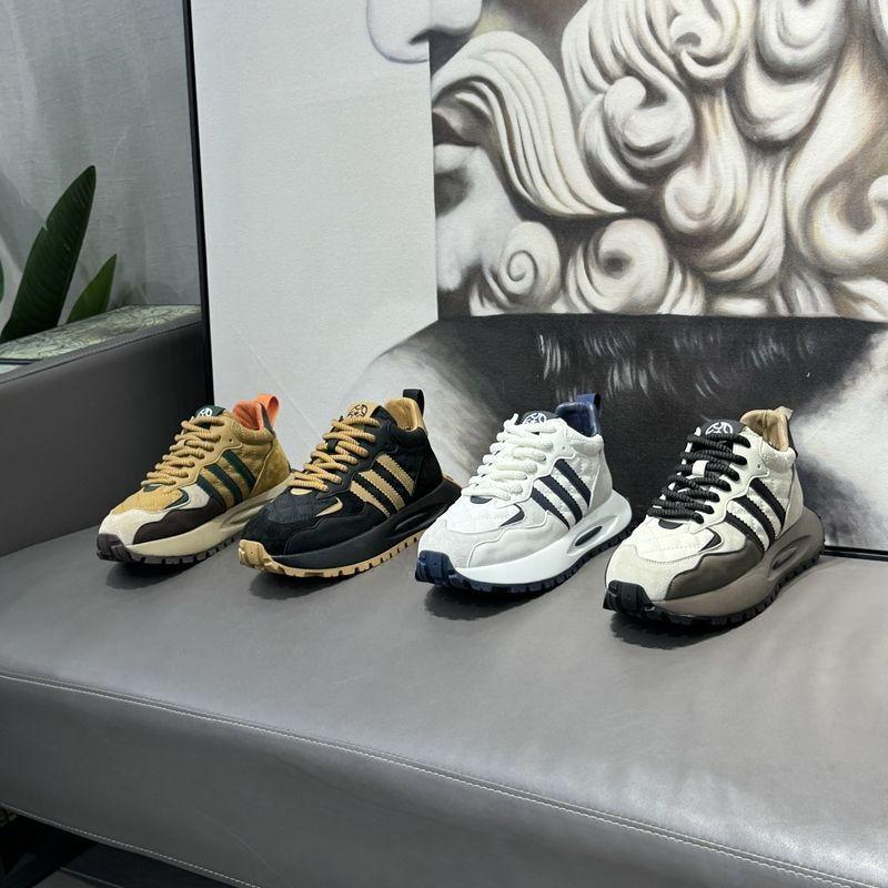 Herren Retro Plateau-Sneaker Patchwork Schnürschuhe Freizeit-Schuhe Rutschfeste Laufschuhe