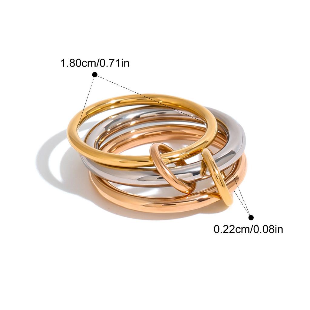 Yori High Quality Stainless Steel Casting Ring 18K Gold PVD Plated Distinctive Chic Charm Jewelry Bijoux New Water Resistant