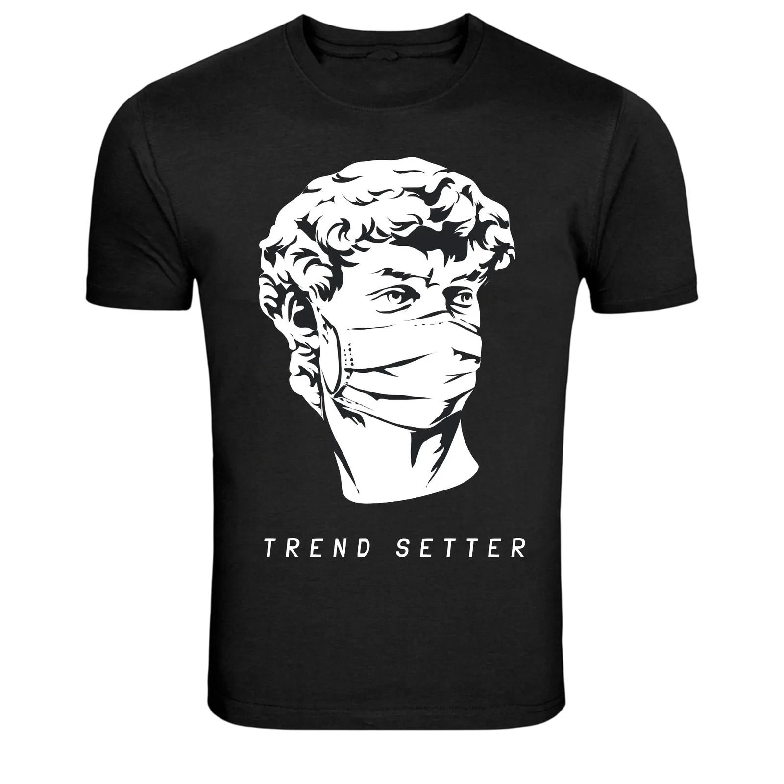 Trend Setter Statue Mask Modern Art Graphic T-Shirt XS