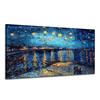 Painting Starry Night Gogh Poster Decorative Art Reproduction Canvas Room Decoration Wall Hanging Sofa Background Framed Finished Product (40x80cm