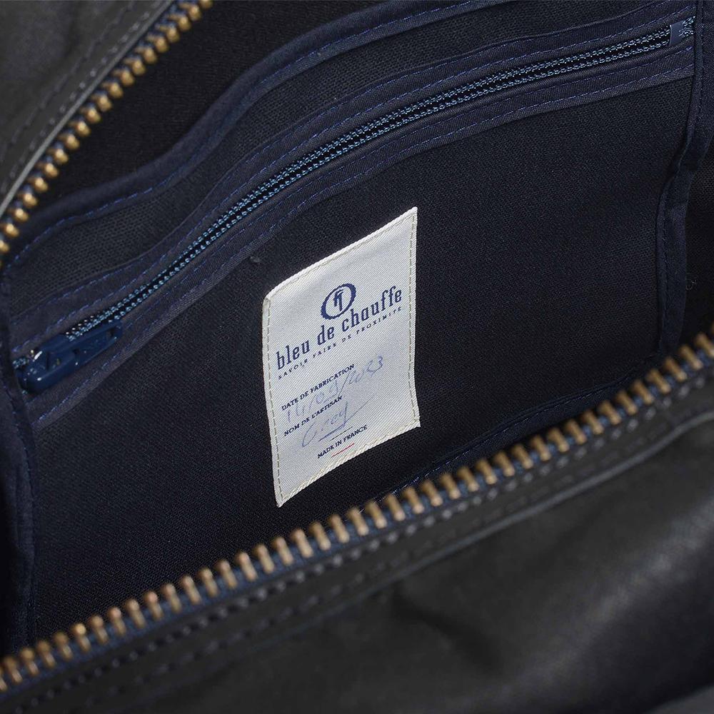 Bleudechauffe Zepho Solo Briefcase Waxed Canvas - Noir Black