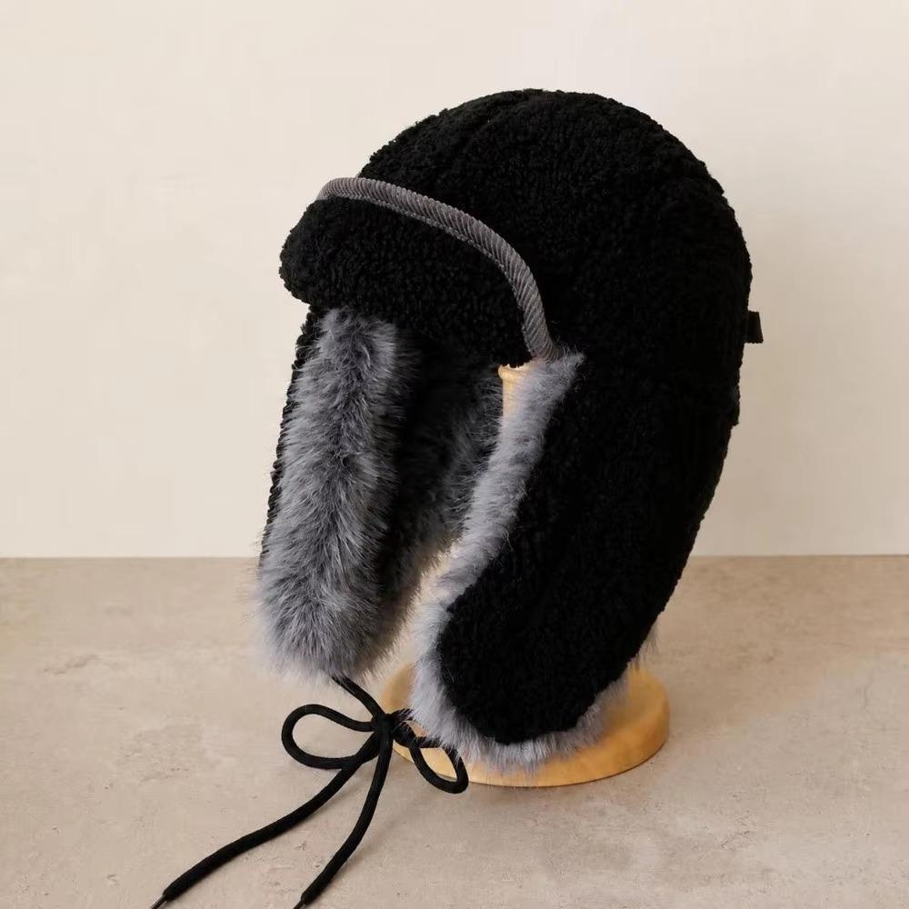 Windproof Lamb Wool Earflap Cap Beanie Cycling Lei Feng Hat Moutaineering Hats Plush Hat  Women/Men