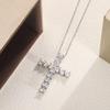 Religion Glaube Kreuz Liebe Anhänger Halskette Exquisit Für Damen Schmuck 925 Silber Beschichtet Weiß Zirkon Pullover Kette Party Geschenk
