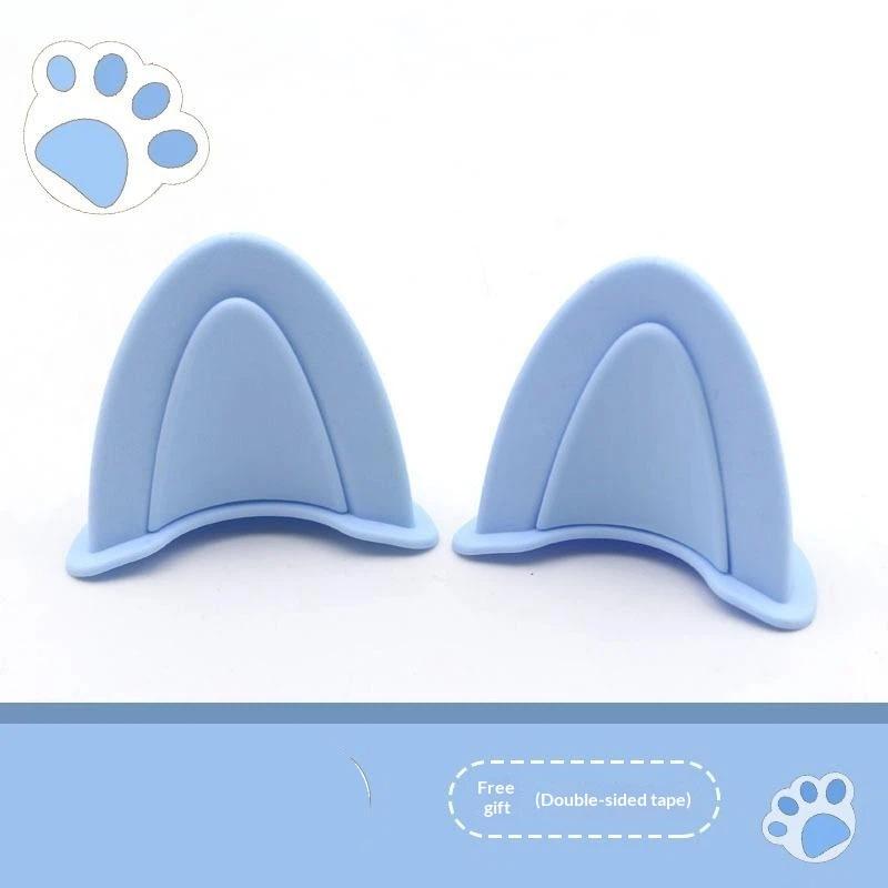 Soft ABS Bear Ear Helmet Decorations 1 Pair Adorable Appearance Easy to Install for Outdoor Riding Sports Helmets
