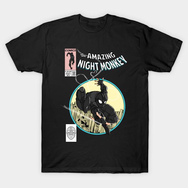 

Men Black Print T-shirt Amazing Night Monkey No-Cut Transfer Paper Print Cotton Tshirt - Men s Summer Cotton Graphic Tee S разноцветный
