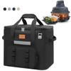 Large Capacity Thermal Food Carrier Bag Zipper Picnic Bag Insulated Cooler Tote for Camping Beach