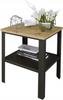 Loft Industrial Living Room Screw-Up Table with Shelf 40x40x45 Black+Artisan Oak