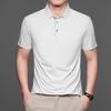 Direct T-Shirt Short-Sleeved Medium Blue Solid Color Casual Ice Silk Men'S Polo Shirt