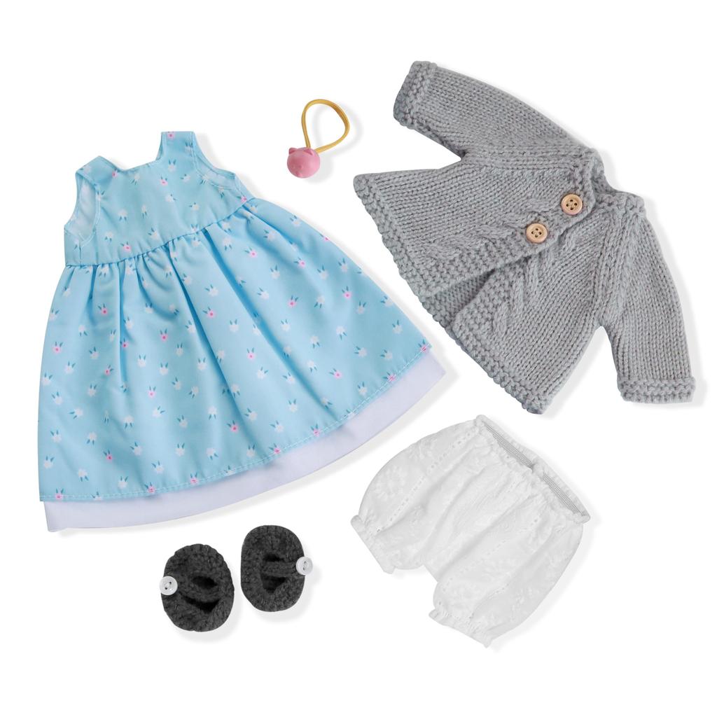 BlissfulPixie Handmade Waldorf Doll Clothes 30cm Outfit Set in a Lovely Box - Girl's Christmas Birthday Gift - Louise's Clothing Accessories