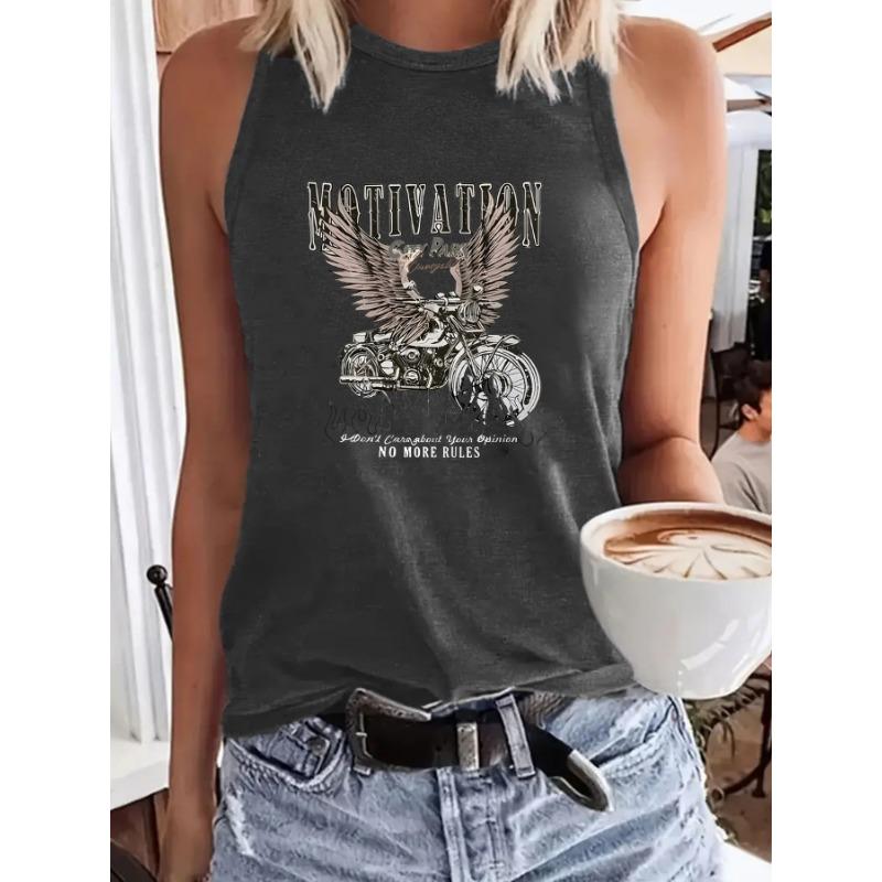 Women's Printed Sleeveless Halter Top Backless Sexy Loose Base Layer Vest