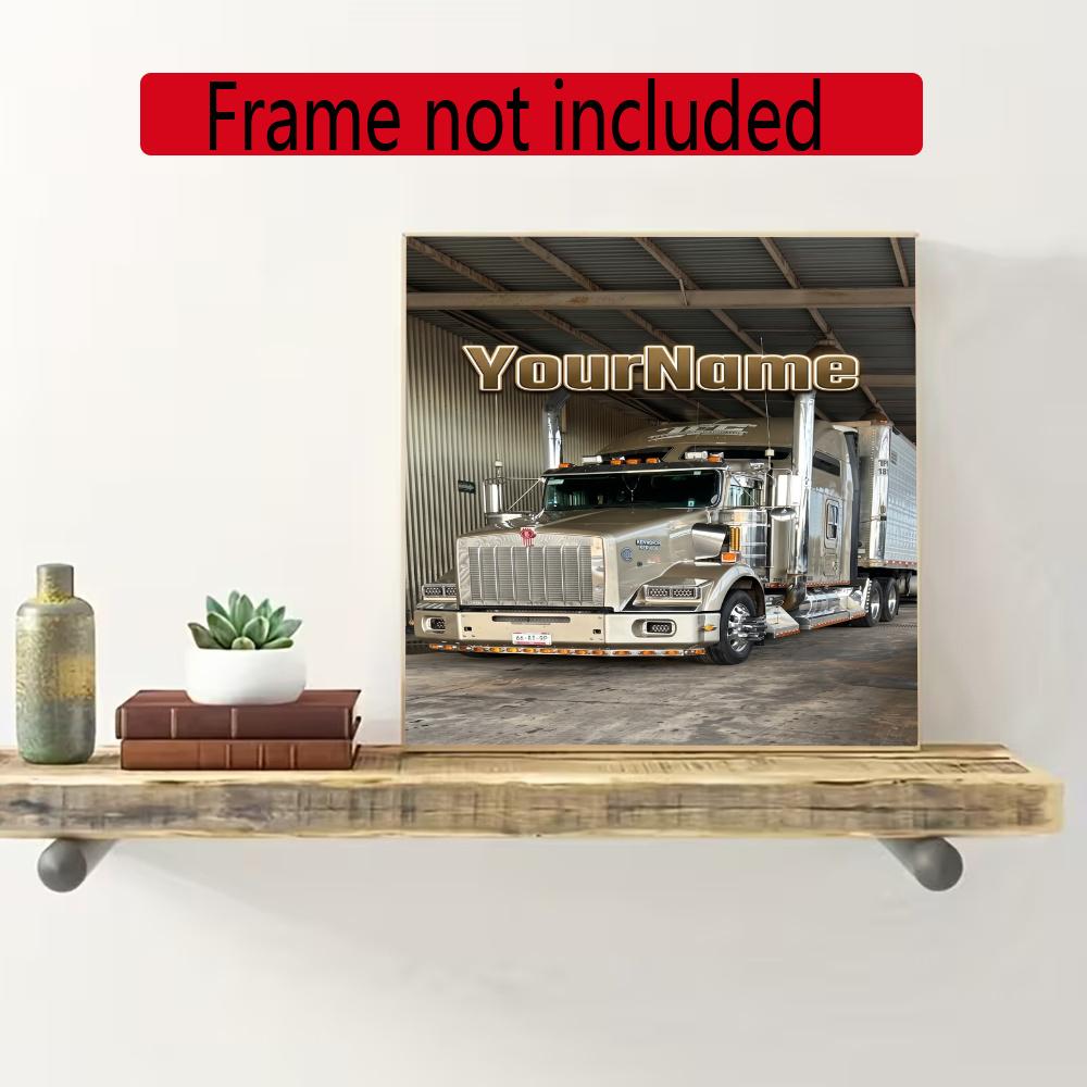 Kw Heavy Trucks Customize Your Name Diamond Painting Round Diamond Diy Frameless Holiday Artwork Suitable For Home Office Wall Decoration