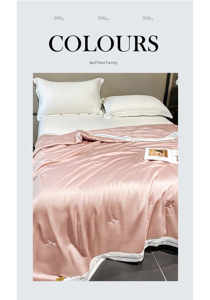 60 Pieces Lanjing Tencel Embroidered 100% Silk Solid Color Simple Summer Cool Quilt