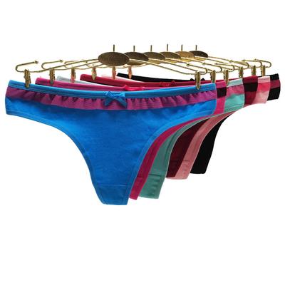 Spodní prádlo Ženy Sexy kalhotky G String Low Rise Dámské Bavlněné tanga kalhotky pro ženy 6 ks/šarže