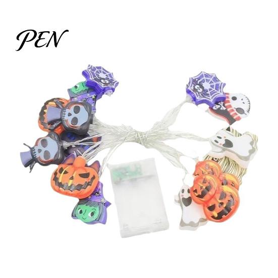 Battery Operated LED Lights Halloween String Lights, 10/20 Spooky Pumpkin Ghost Fairy Light, Portable Props for Indoor Outdoor Home Yard Patio