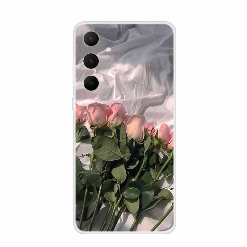 Colour Floral Phone Case for Samsung A05 A15 Clear Soft Case Silicone TPU Cover for Samsung Galaxy A25 A35 A55 Protective Funda