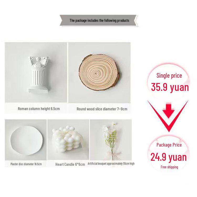 Creative Gypsum Disc Jewelry Props for Photography and Decoration