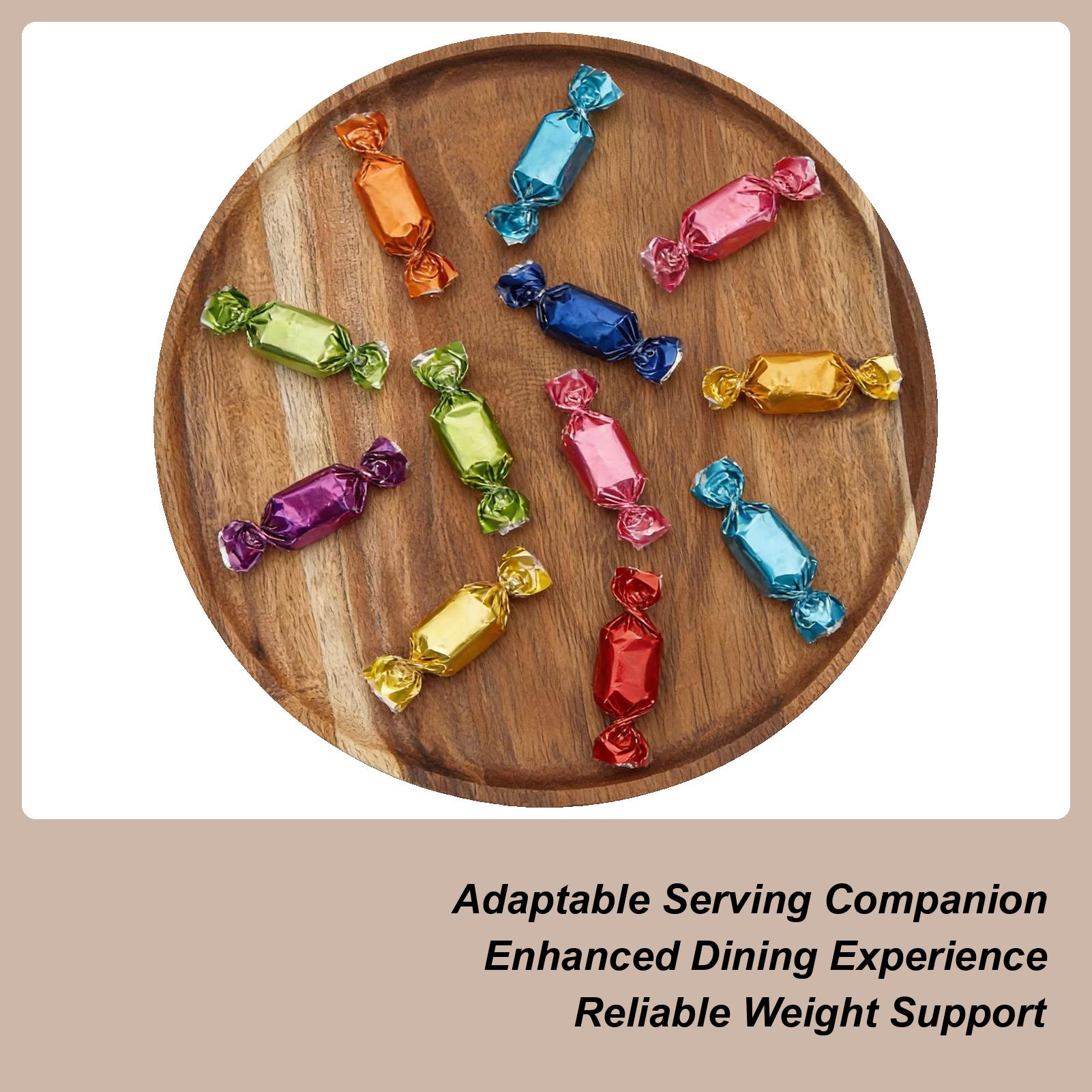 Wood Serving Tray Round Display Charcuterie Board Round Decorative Tray Serving Platter For Cheese Fruit Bread Snack Home Decor S