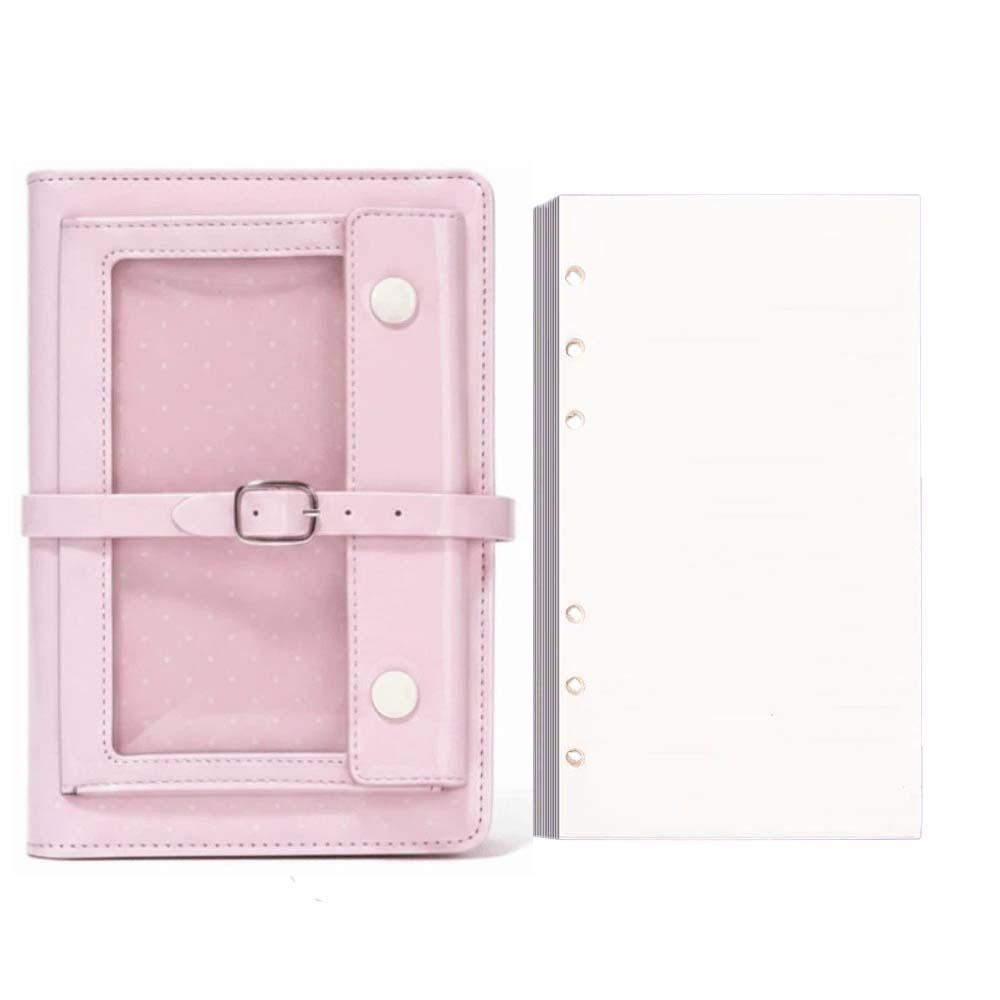 Portable Compact Itabag Planner Notebook Six Ring Clear Window Diary Badge Display