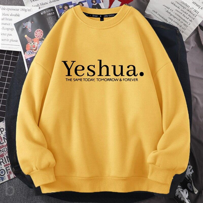 Yeshua Sweatshirt Christian Religious Crewneck Sweatshirts Bible Verse God Faith Jesus Hoodie Casual Autumn Woman Clothes Coat
