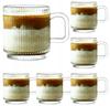 Glasses, Mugs with Handles for Coffee and Tea LUXITO STRIPS 360ml, Set of 6