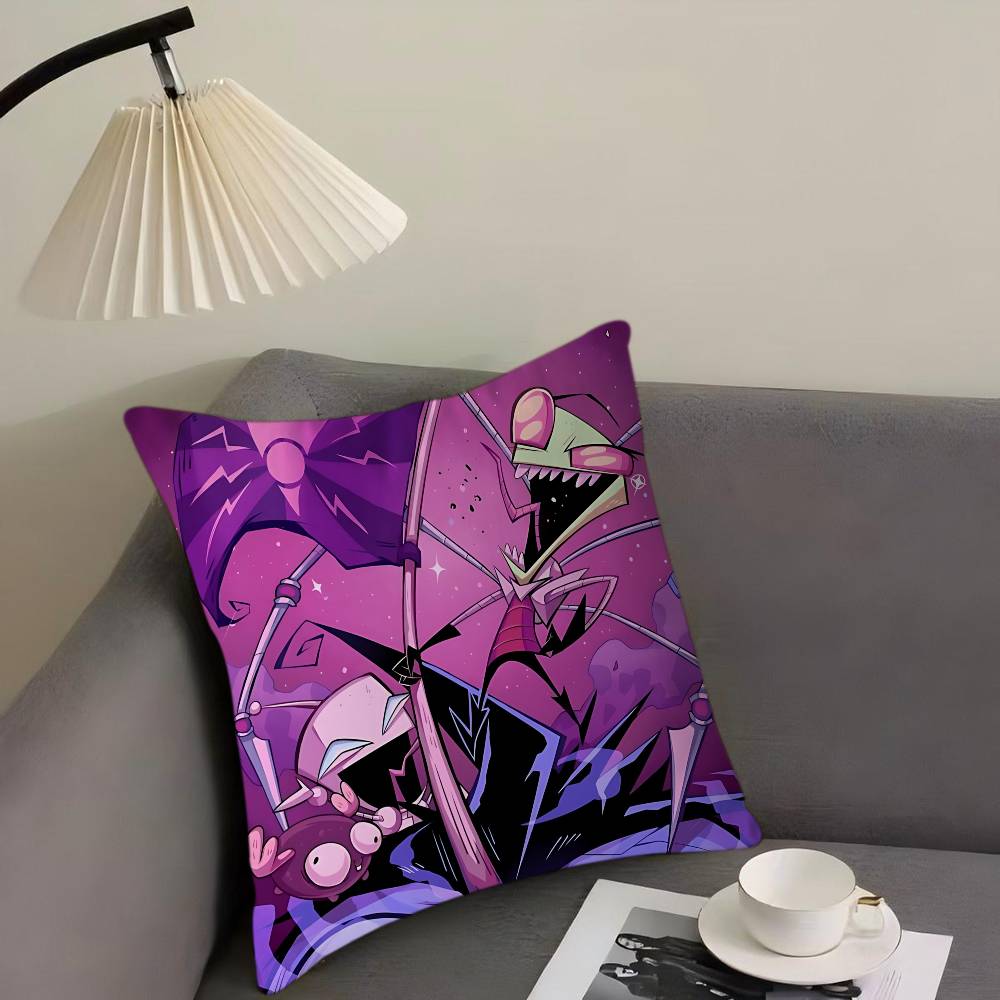 

Cartoon I-Invader-Zim Personalized Pillow Cover Kids Bedroom Wild Party Decor Pillowcase Kid Birthday Shower Gift 16x16Inch