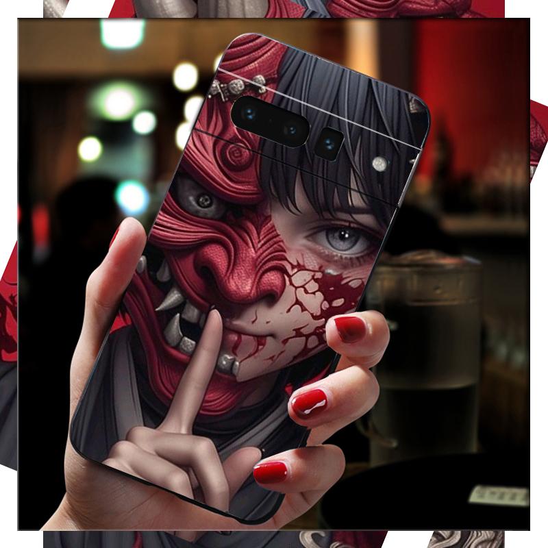 

Phone Case For Google Pixel 10 Pro XL 9 Pro XL 9A 8 7 6 Pro Pixel 8A 7A 6A Pixel 8 7 6 5 Anime Girl With Oni Mask Google Pixel 9