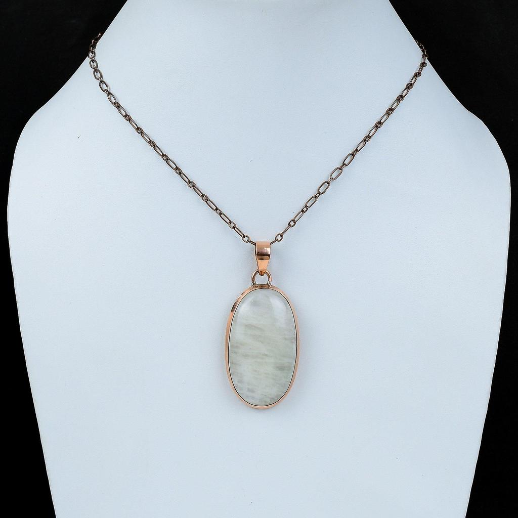 Rainbow Moonstone Pendant Copper Pendant Handmade Pendant Genuine Gemstone Pendant Rainbow Moonstone Jewelry Gift For Mother Copper Jewelry