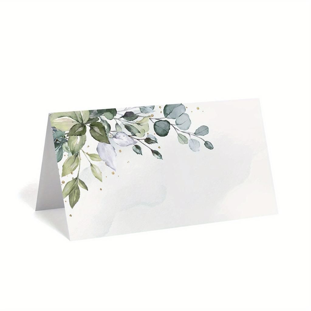 50pcs Flowers Plants Printed Number Card Name Pla Cards Tabletop Card Party Supplies Greeting Card Banquet Wedding Seat Cards