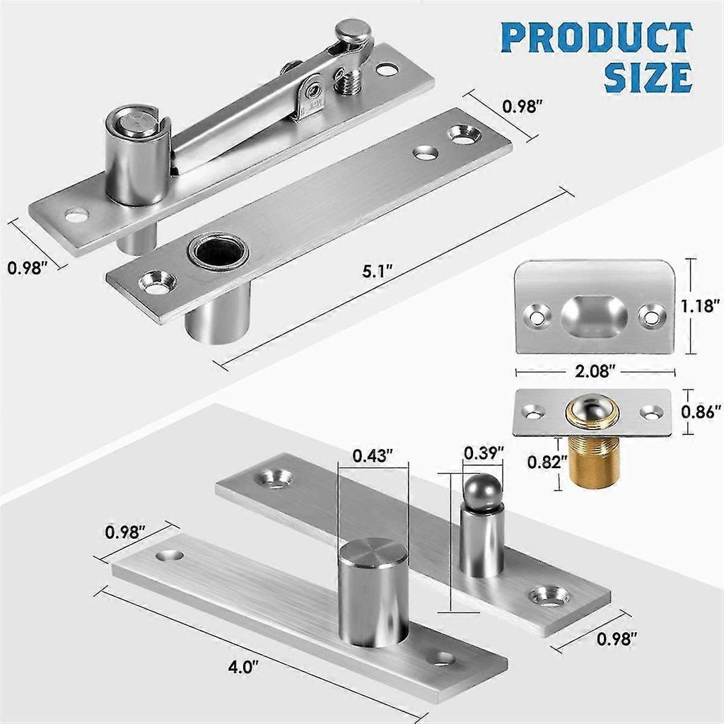 Door Pivot Hinges Heavy Duty Hinges for Max 200 Lb Wood Doors ,Pivot Hinges for Hidden Door Bookcase,Secret Door