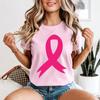 Pink Ribbon Womens T-Shirt Breast Cancer Awareness Survivor Support Gift