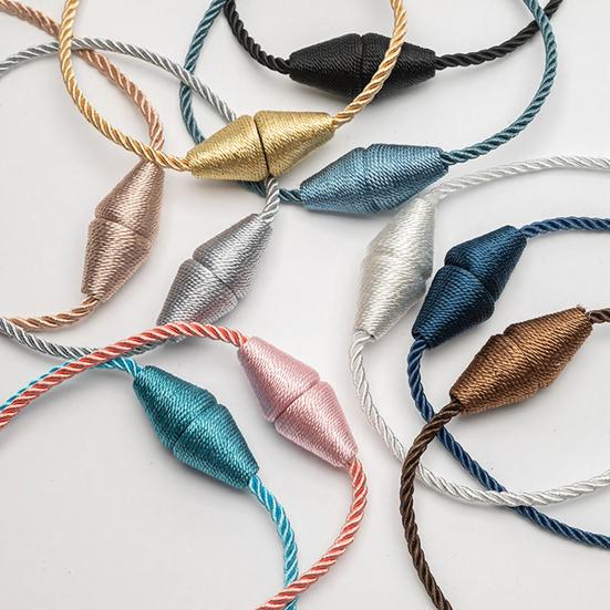 1Pc Magnetic Cone Curtain Tieback, Cone Ends Twist Rope Curtain Holder, Decorative Draperies Holder for Living Room Bedroom Kitchen