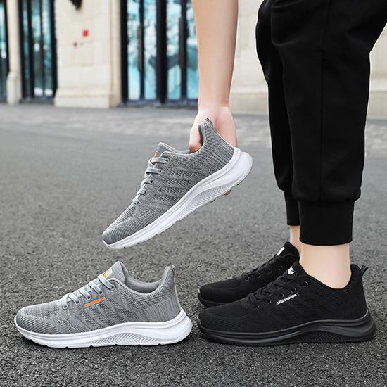 Spring and Autumn Shoes Men's Running Shoes Korean Edition Soft Soled Breathable Mesh Sports Shoes