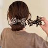 2Pcs Fashion Versatile Premium Leopard Print Bow Ball Head Grab Clip Femininity Fixed High Ponytail Hairpin Shark Clip