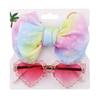 2Pcs/Pack Heart Dog Sunglasses Pet Dog Bows Cute Pet Grooming Bows Dog Hair Rubber Bands Photography Tool Pet Accessoires