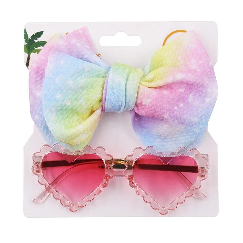 2Pcs/Pack Heart Dog Sunglasses Pet Dog Bows Cute Pet Grooming Bows Dog Hair Rubber Bands Photography Tool Pet Accessoires