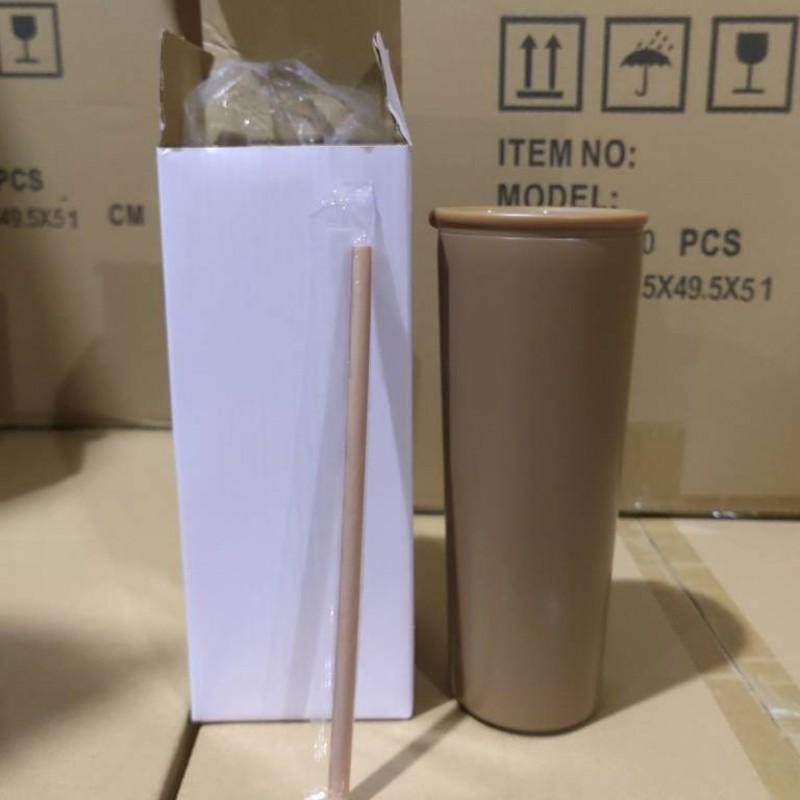 Stainless Steel Vacuum Insulated Travel Mug With Handle Straw 710ml Double Wall Car Cup Outdoor Office Commute