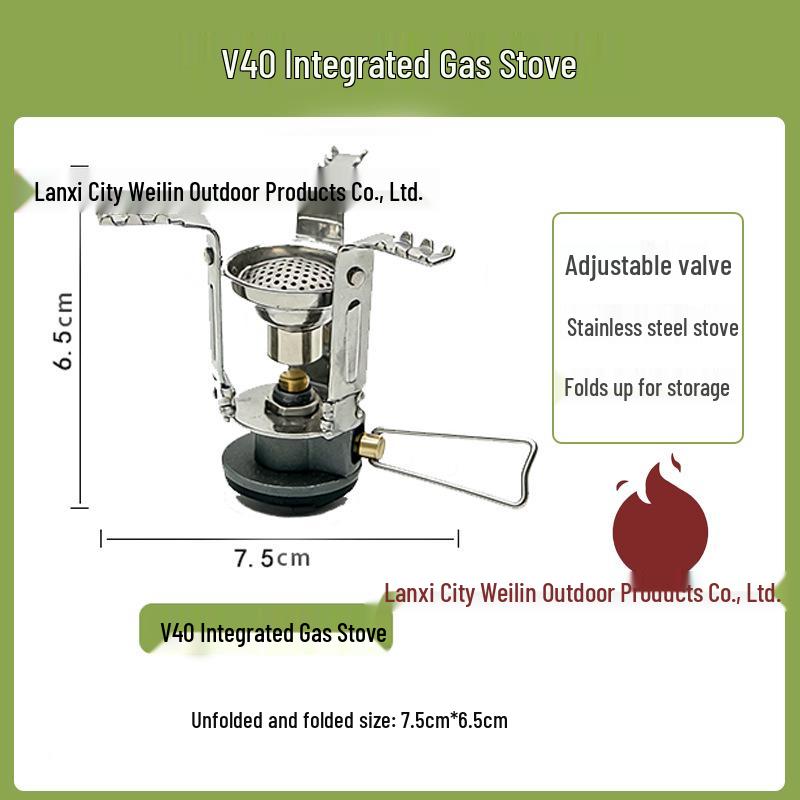 Portable Pocket Gas Stove: Integrated Mini Burner for Outdoor Picnics and Camping