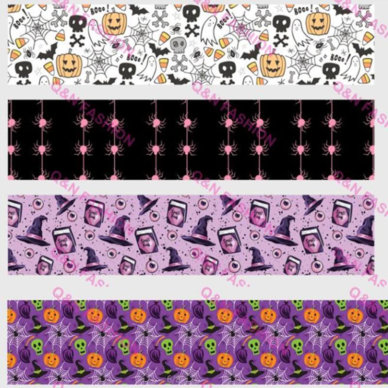 

Новый дизайн 16 мм ~ 75 мм Счастливого Хэллоуина Принт Гросгрейн Лента Вечеринка DIY Шитье Волосы Банты Подарки Товары для рукоделия
