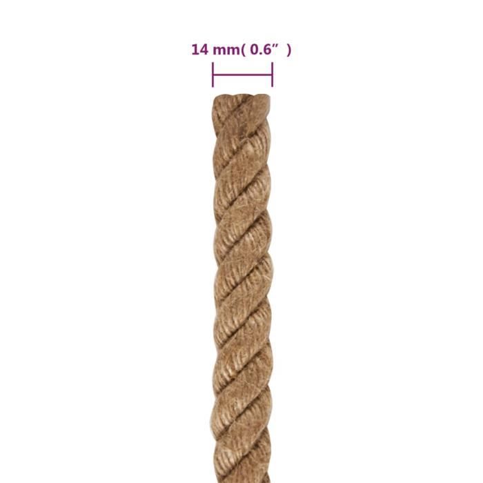 VidaXL Jute Rope 25 M Long 14 Mm Thick 153757