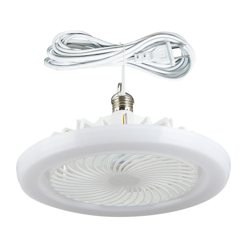 

Компактный потолочный вентилятор с патроном E27 и подвесным проводом для кухни, ванной комнаты, балкона, прихожей и потолочного освещения Three-color Remote Control Hanging Fan Light