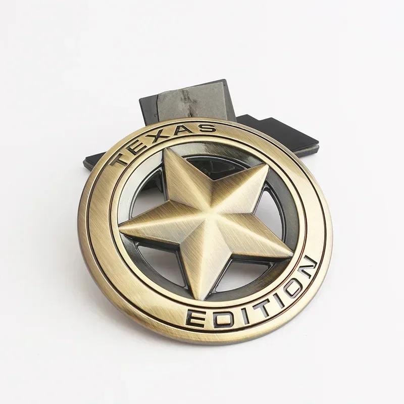 3D Metal TEXAS EDITION Shield Pentagram Star Side Fender Door Emblem Badge Car Stickers For JEEP Wrangler Liberty Grand Cherokee uy1