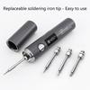 Adjustable Temperature Electric Soldering Iron USB Type C Charging Port Portable DIY Electronics Tool Replaceable Tip