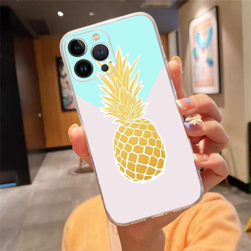 Phone Case For iphone 17 Pro Max Air 16 15 14 13 Pro Max 15 16 Pro 15Plus Summer Pineapple Fruit