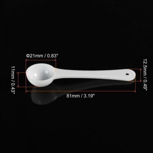 uxcell 30-Piece Plastic Round Bottom Mini Spoons with Hanging Hole, 1 Gram Measuring Scoops for Home, Kitchen, and Baking, Perfect for Measuring Powde