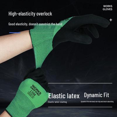 Baustellenschutz Verschleißfeste Latex-Schaumhandschuhe - Rutschfest, Atmungsaktiv, Verdickt, Weich für die Bauarbeit.